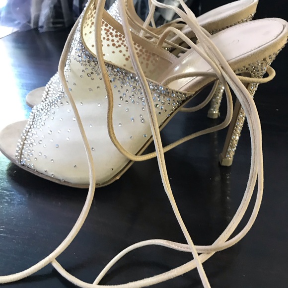 Gianvito Rossi Crystal Mesh Ankle - Wrap Sandals - Picture 3 of 5